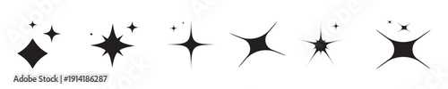 Sparkle Shine Starburst Icons  Graphic Design Element Set