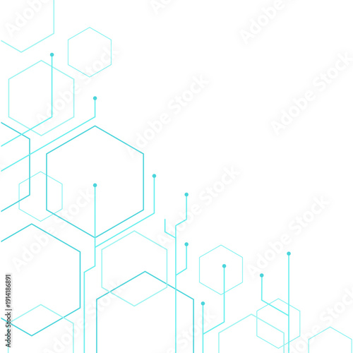 Turquoise Hexagon Technology System Background