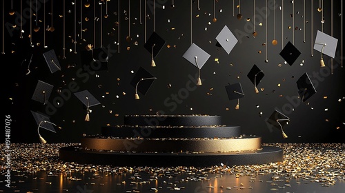 Black graduation season background