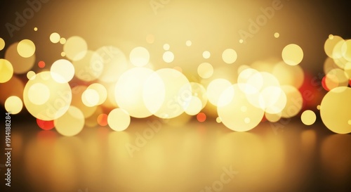 Golden bokeh lights glowing softly on dark background for festive holiday celebration and luxury ambiance
