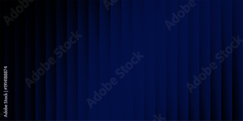 Abstract blue lines form a dark striped pattern resembling a velvet theater curtain backdrop with light textures for a cinema stage design illustration