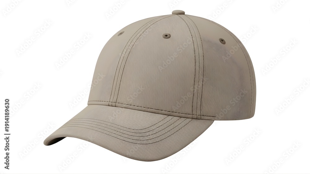Fototapeta premium A beige baseball cap on transparent background