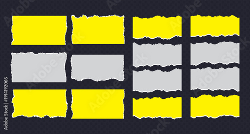 Realistic Torn White Paper Texture with Ripped Edges on Transparent Background