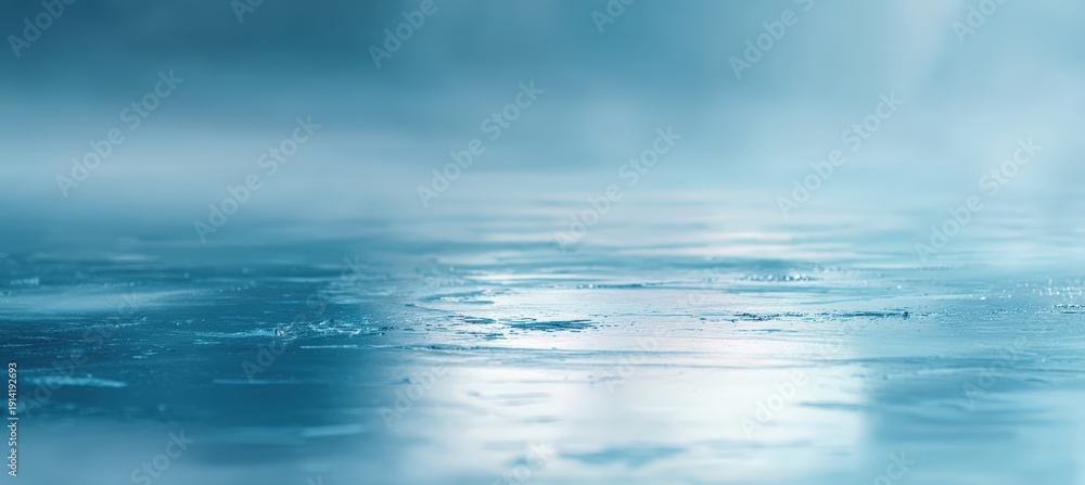 Fototapeta premium Macro abstract of polished ice with soft blue light and subtle surface imperfections