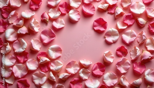 Wallpaper Mural Delicate Pink and White Petals Arranged on a Soft Pink Background for Background or Decoration Use Torontodigital.ca