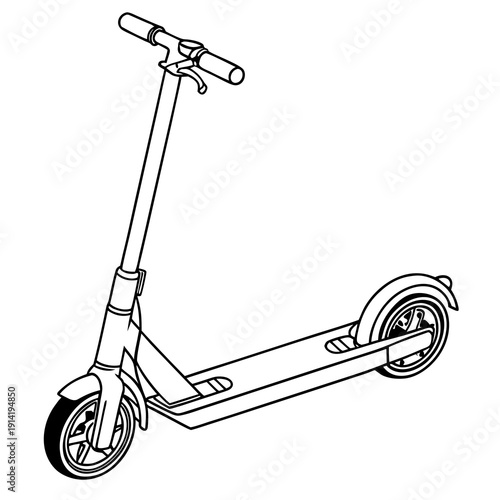 Electric scooter with handlebars and wheels transportation 1