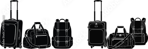A collection of luggage and travel bags