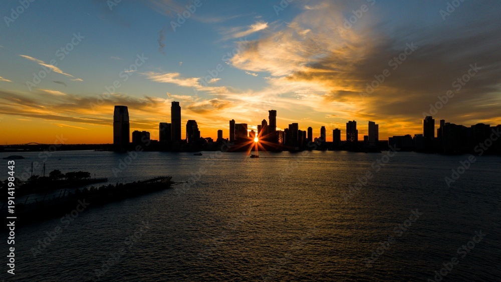 Obraz premium Jersey City Sunset