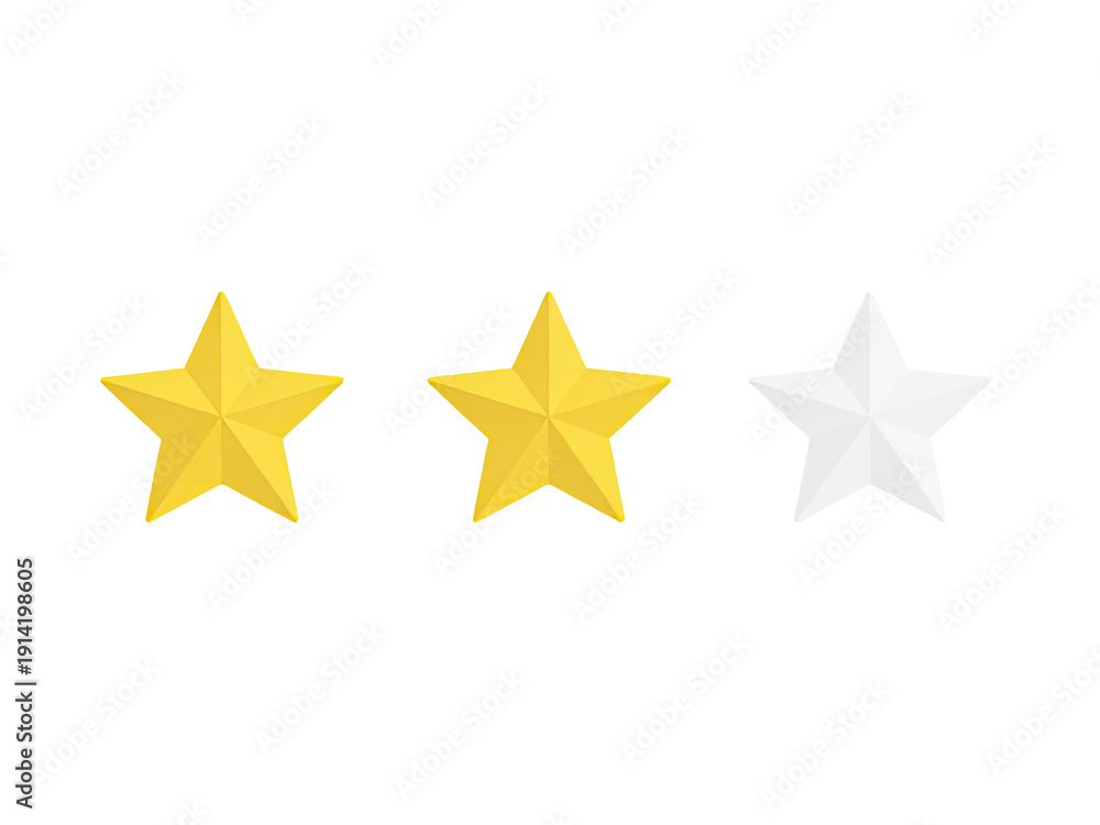 Obraz premium A group of three stars with yellow and white colors