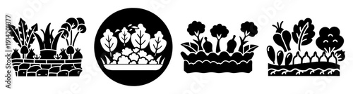 Hand drawn potted plants growing in black and white minimalist illustration vector set for home decor and eco lifestyle