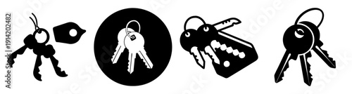Flat design icons of people wearing masks and virus protection in black and white vector illustration