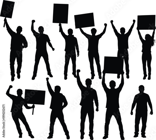 A group of people holding signs and protesting