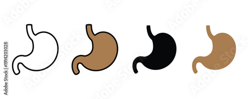 Stomach icon vector. Human digestive system symbol for abdominal health, gastric medical care, and internal organ set. Vector Illustration.
