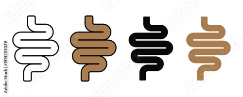 Intestine icon vector. Human digestive system symbol for stomach health, gastroenterology medical care, and internal organ set. Vector Illustration.