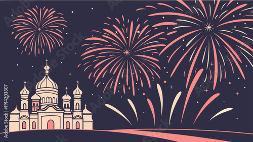 fireworks over the city