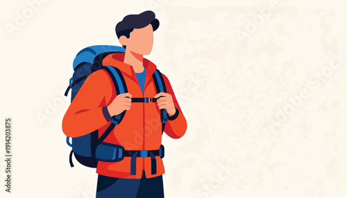 Person with backpack ready for adventure