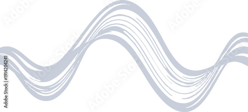 Gray Wavy Lines on White Background