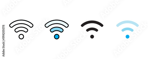 Wi-Fi signal icon vector. Wireless connectivity symbol for internet hotspot, network access and digital communication set. Vector Illustration.