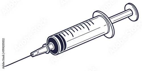 A close-up view of a medical syringe with a needle attached.