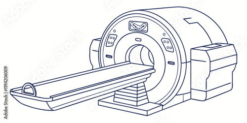 A detailed illustration of a medical imaging device used for diagnostic purposes.