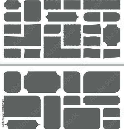 Abstract geometric design featuring black shapes on a white background