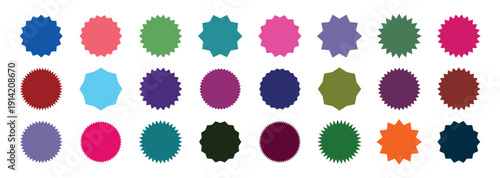 Set of color Zigzag shape.set of color sunbrust.starburst price tags special offer silhouette color starburst sticker sale sticker price quality mark retro stars sale and badges sunburst stamp seal.