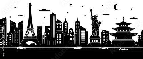 london skyline in grunge style