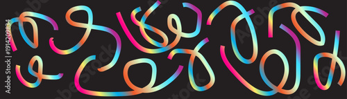 A vibrant neon sign design celebrating the new year with glowing text and fireworks illustration on a dark background