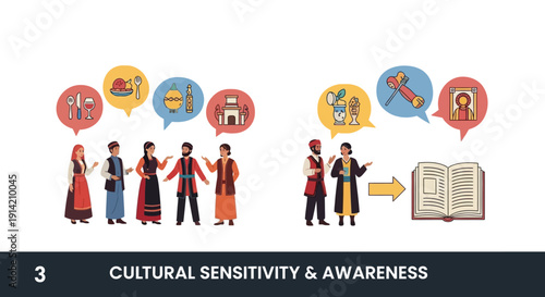 Infographic illustration of diverse people with speech bubbles for World Tourism Campaign on Global Tourism Resilience Day with colorful icons and a globe map background.