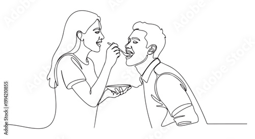 Couple feeding each other with love and care a symbolic representation of togetherness and shared experiences