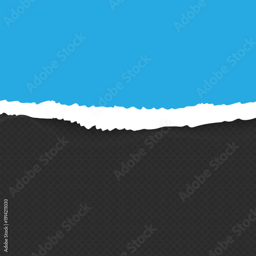 Realistic Torn White Paper Texture with Ripped Edges on Transparent Background