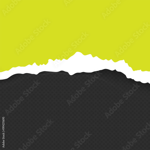 Realistic Torn White Paper Texture with Ripped Edges on Transparent Background