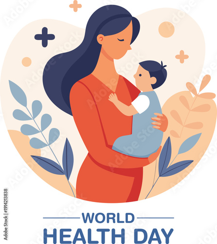 World health day celebrating motherhood and pediatric care for a healthier tomorrow