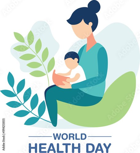 World health day mother and child embodying wellness and healthy living