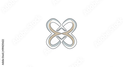 Abstract intertwined loop design with gradient colors.