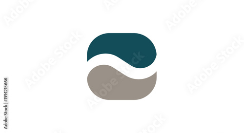 Abstract wavy logo design elements.