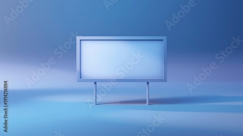 Futuristic Portfolio Billboard Empty Billboards in Blue Background for Advertisement Display