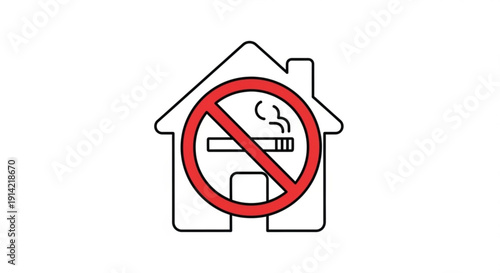 No smoking allowed in homes apartments or residential buildings prohibited symbol