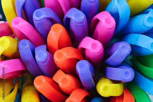 Bunch of bright, multi‑colored pens, pencils, or markers