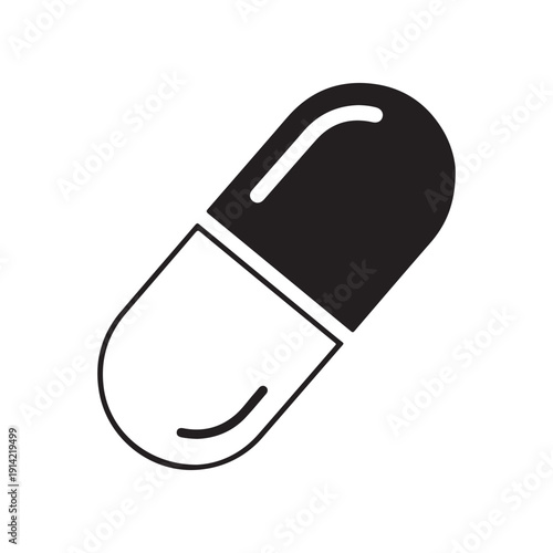 black and white capsule icon