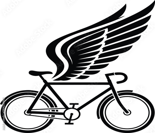 A bicycle with wings is a creative representation of freedom and flight.