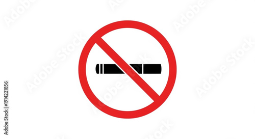 Prohibition sign indicating no smoking with a red circle and diagonal line through a black cigarette icon on a white background Free Download Prohibition sign indicating no smoking with a red circle and diagonal line through a black cigarette icon on a white background - GFXLoad