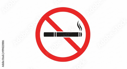 Free Download No smoking sign with red circle and line through cigarette symbol on white background - GFXLoad