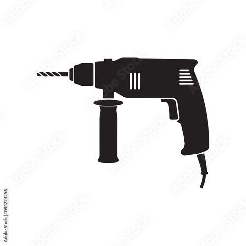 Electric drill machine isolated