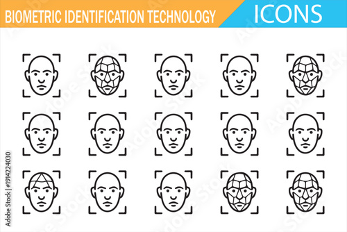 Smart security face scan vector pack
