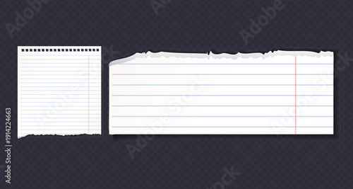 Realistic Torn White Paper Texture with Ripped Edges on Transparent Background