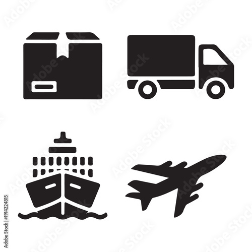 Shipping process icon for online order fulfillment system