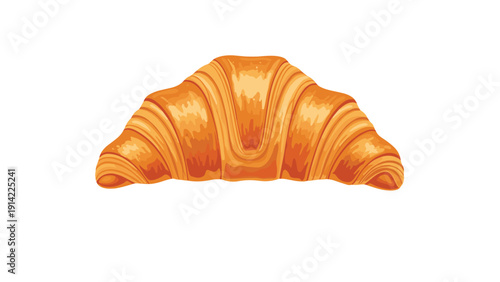 Golden-brown flaky croissant with a crispy crust and soft interior is a delicious breakfast pastry from France.