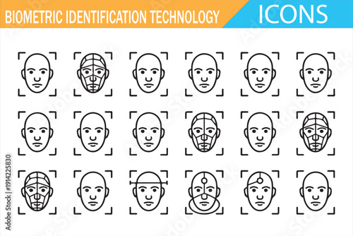 Identity approval and access control icon collection
