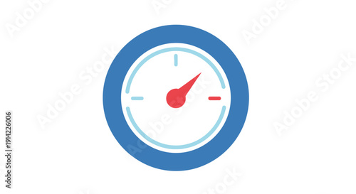 Blue Stopwatch with Red Needle Icon.